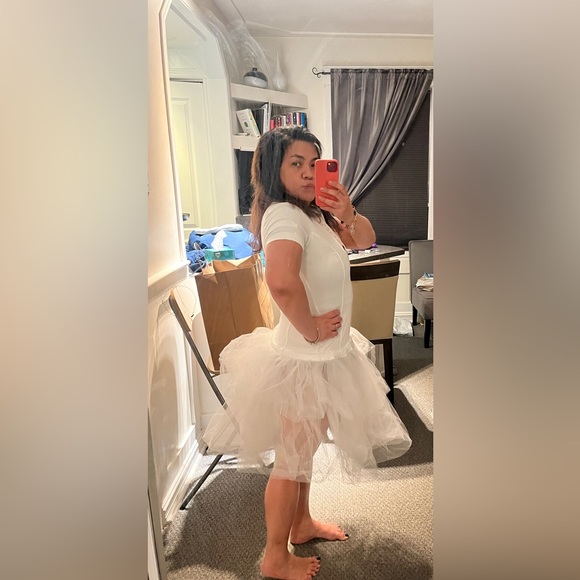 Nike Tennis Tutu Bubble Dress Skirt Golf White Wedding Shirt Sport Mesh Tulle L - Picture 4 of 8